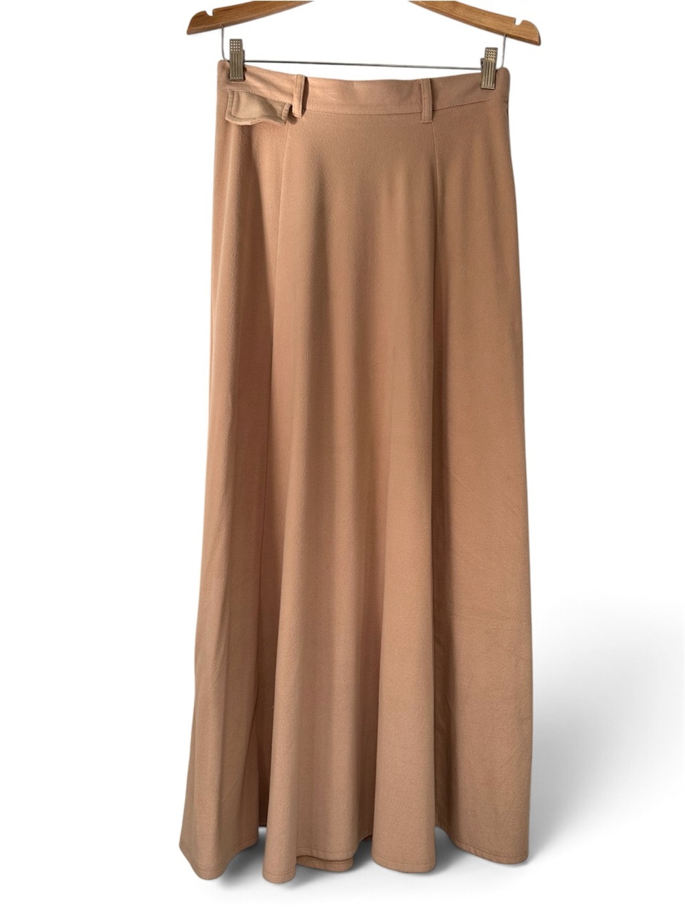 Women's Vintage A-Line Maxi Skirt in Tan